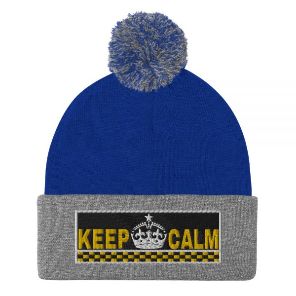 “KEEP CALM” Embroidered Pom-Pom Beanie - Image 9
