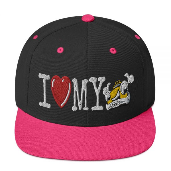 “I LOVE MY TAXI” Embroidered Yupoong Snapback Hat - Image 4