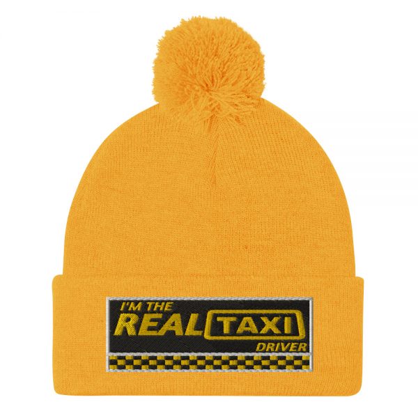 “I’M THE REAL TAXI DRIVER – v1” Embroidered Pom-Pom Beanie - Image 11