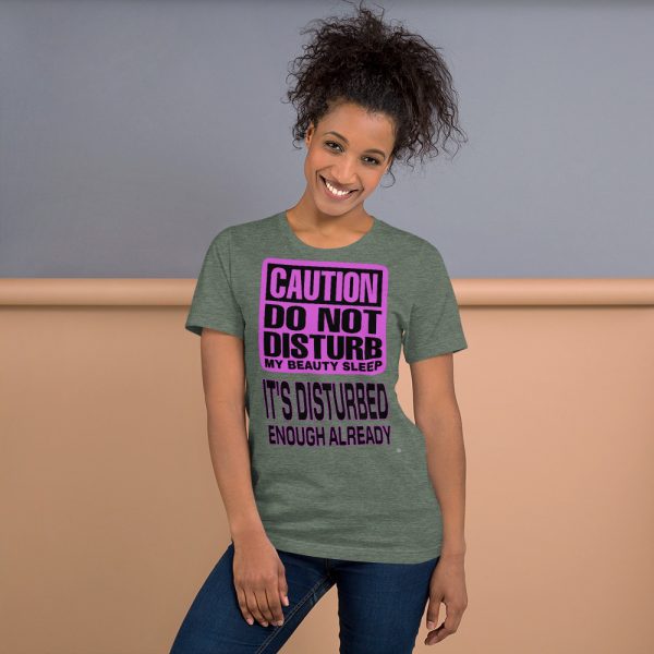 "DO NOT DISTURB MY BEAUTY SLEEP" Premium Dark Color T-Shirt - Image 3