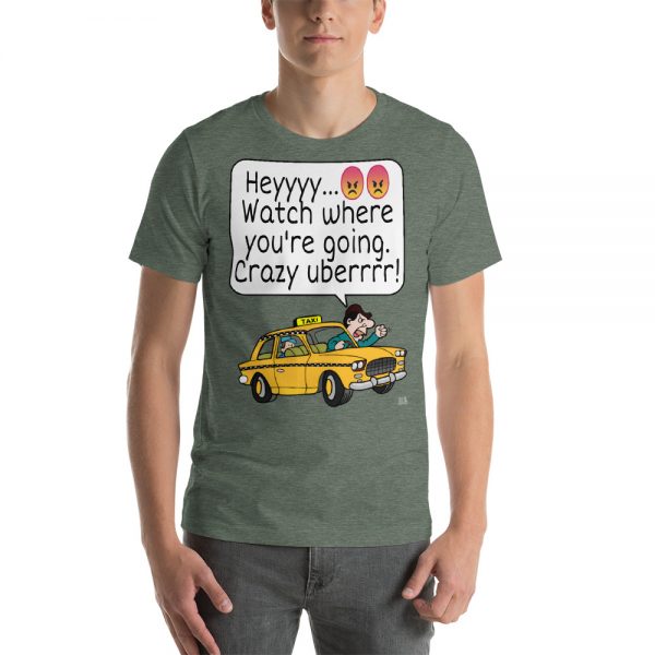 "CRAZY UBERRRR" Premium Dark Color T-Shirt - Image 2