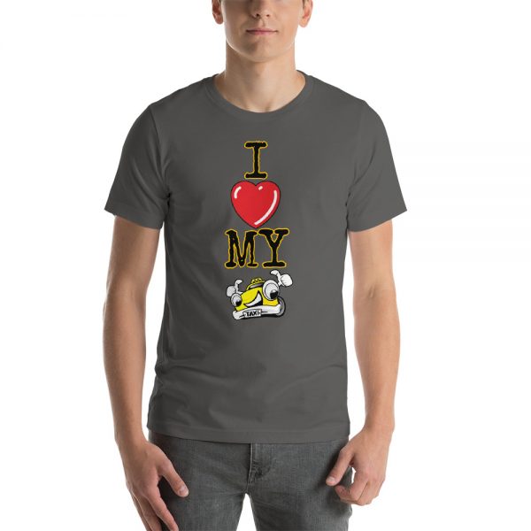 "I LOVE MY TAXI" Premium Dark Color T-Shirt - Image 5