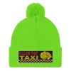 “FOLLOW THAT TAXI” Embroidered Pom-Pom Beanie - Image 9