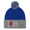 “I LOVE MY TAXI” Embroidered Pom-Pom Beanie - Image 8