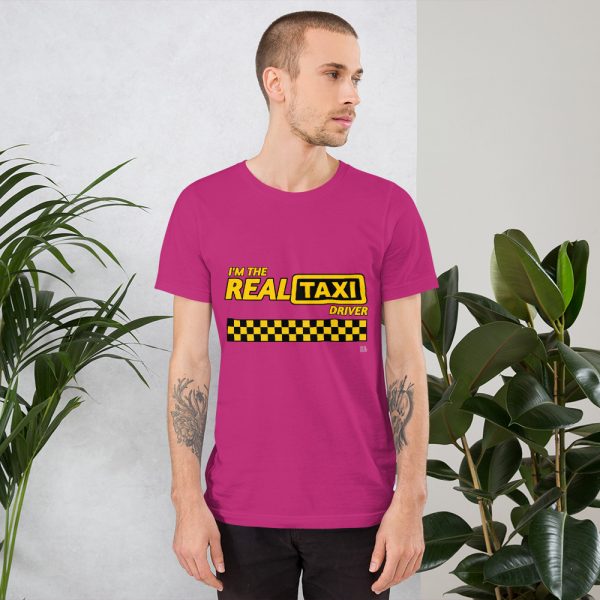 "I'M THE REAL TAXI DRIVER" Premium Dark Color T-Shirt - Image 11