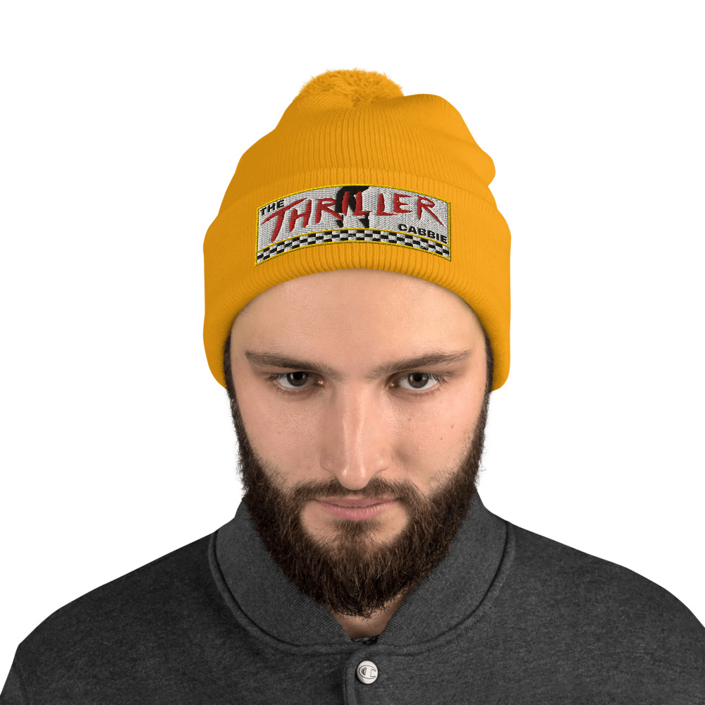 “THE THRILLER CABBIE” Embroidered Pom-Pom Beanie