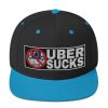 “UBER SUCKS” Embroidered Yupoong Snapback Hat - Image 2