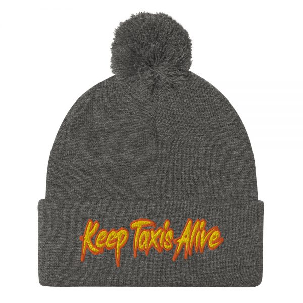 “KEEP TAXIS ALIVE – v2” Embroidered Pom-Pom Beanie - Image 5