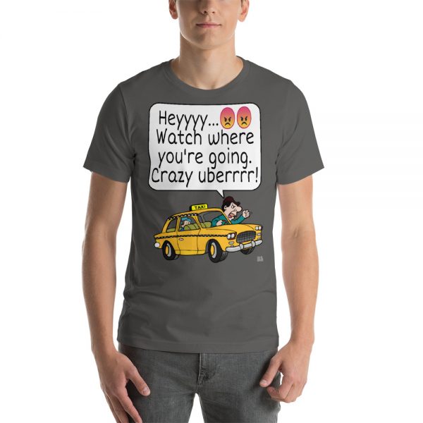 "CRAZY UBERRRR" Premium Dark Color T-Shirt - Image 4