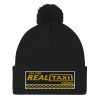 “I’M THE REAL TAXI DRIVER – v1” Embroidered Pom-Pom Beanie - Image 2