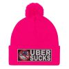“UBER SUCKS” Embroidered Pom-Pom Beanie - Image 12
