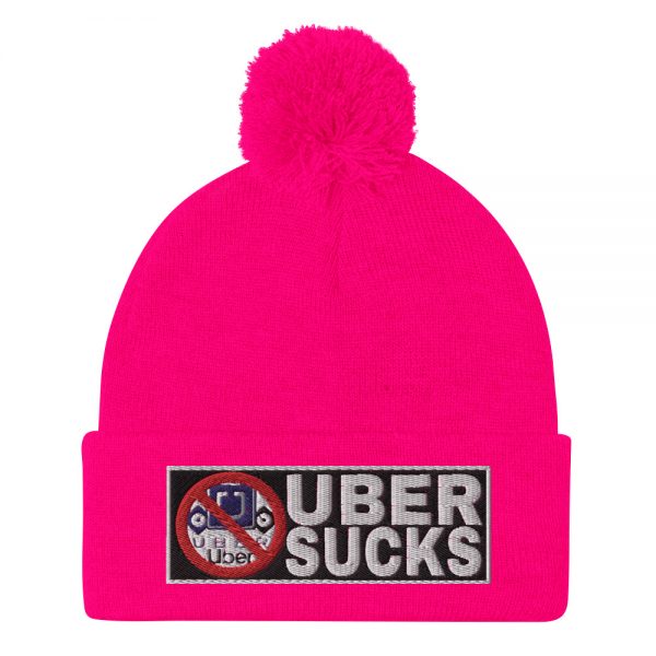 “UBER SUCKS” Embroidered Pom-Pom Beanie - Image 12