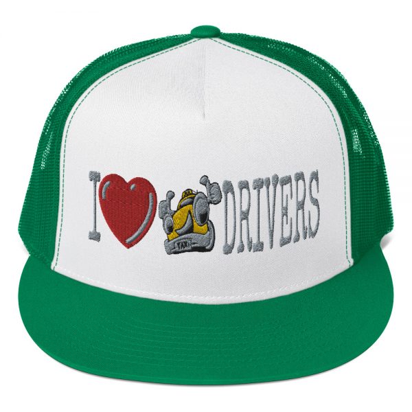“I LOVE TAXI DRIVERS” Embroidered Yupoong Trucker Cap - Image 5