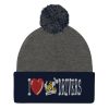 “I LOVE TAXI DRIVERS” Embroidered Pom-Pom Beanie - Image 3