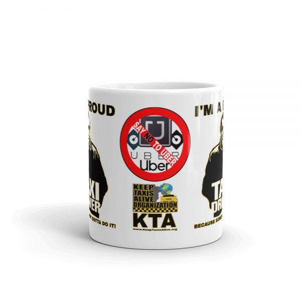 “I'M A PROUD TAXI DRIVER” Premium Glossy White Mug - Image 4