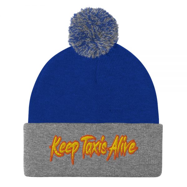 “KEEP TAXIS ALIVE – v2” Embroidered Pom-Pom Beanie - Image 8