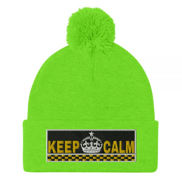 “KEEP CALM” Embroidered Pom-Pom Beanie - Image 10