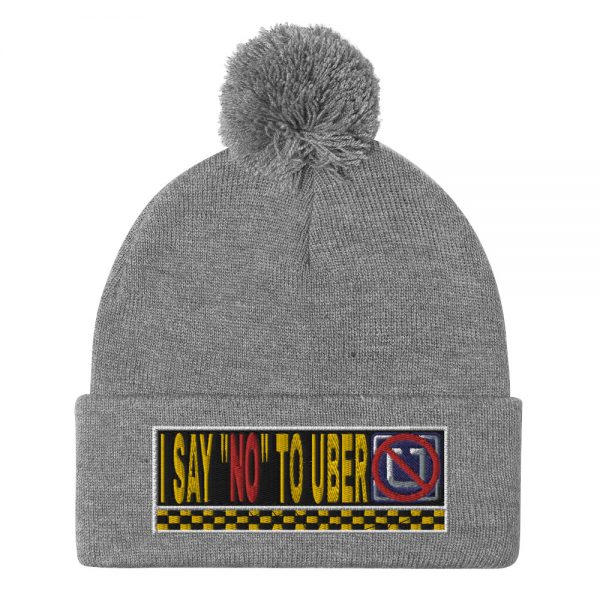 “I SAY NO TO UBER” Embroidered Pom-Pom Beanie - Image 7