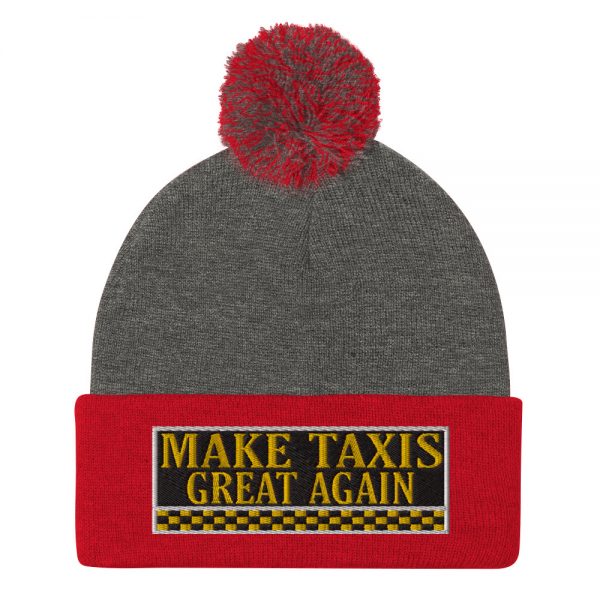 “MAKE TAXIS GREAT AGAIN” Embroidered Pom-Pom Beanie - Image 8