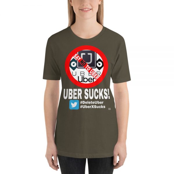 "UBER SUCKS!" Premium Dark Color T-Shirt - Image 4