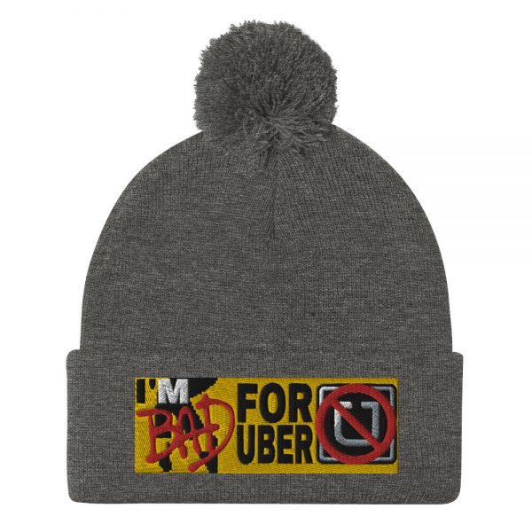 “I’M BAD FOR UBER” Embroidered Pom-Pom Beanie - Image 5