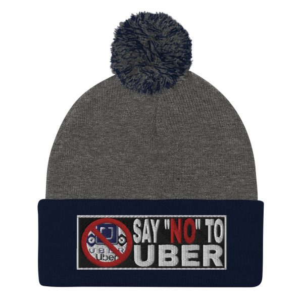 “SAY NO TO UBER – v2” Embroidered Pom-Pom Beanie - Image 3
