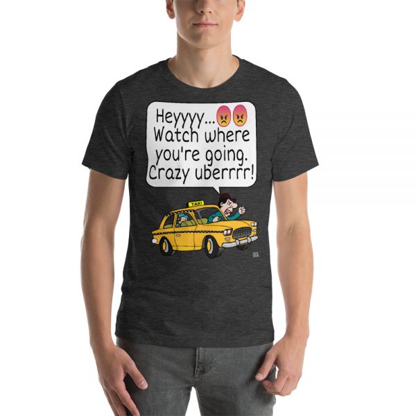 "CRAZY UBERRRR" Premium Dark Color T-Shirt - Image 5