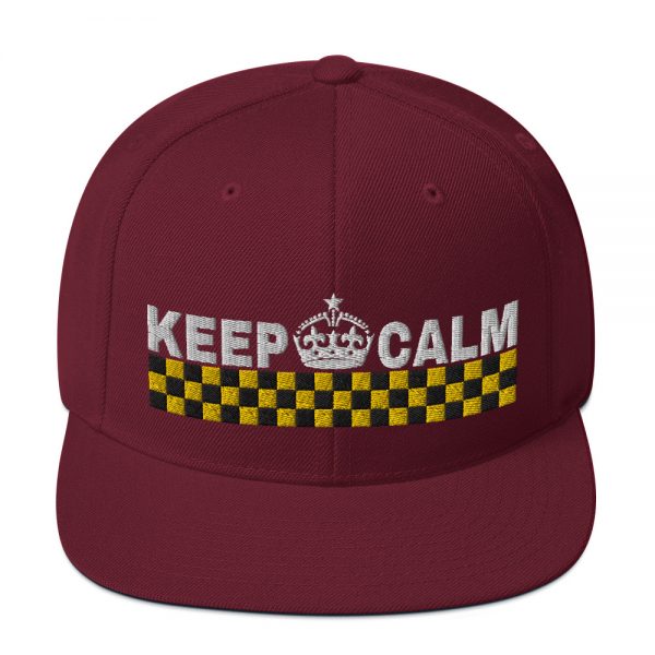 “KEEP CALM” Embroidered Yupoong Snapback Hat - Image 37