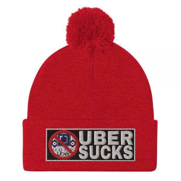 “UBER SUCKS” Embroidered Pom-Pom Beanie - Image 10