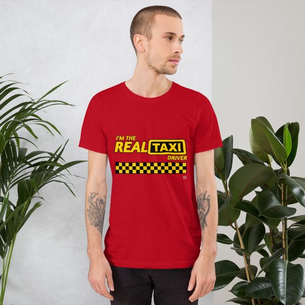"I'M THE REAL TAXI DRIVER" Premium Dark Color T-Shirt - Image 10