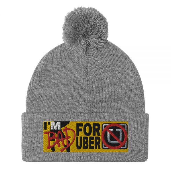“I’M BAD FOR UBER” Embroidered Pom-Pom Beanie - Image 7