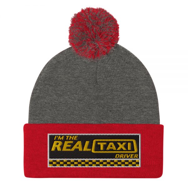 “I’M THE REAL TAXI DRIVER – v1” Embroidered Pom-Pom Beanie - Image 4