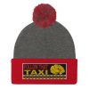 “FOLLOW THAT TAXI” Embroidered Pom-Pom Beanie - Image 5