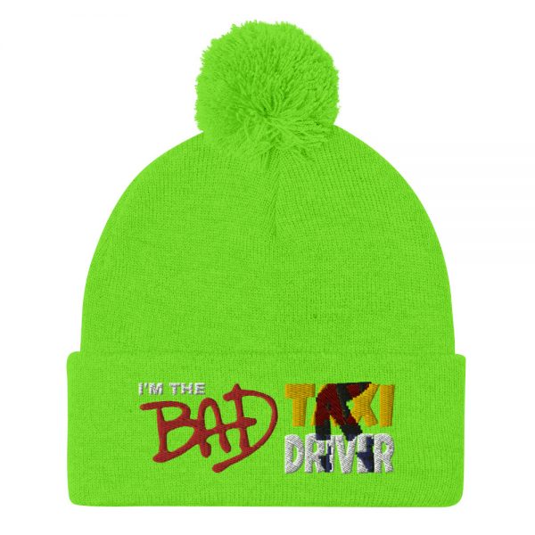 “I’M THE BAD TAXI DRIVER” Embroidered Pom-Pom Beanie - Image 8