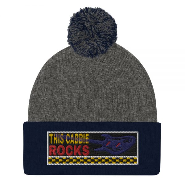 “THIS CABBIE ROCKS” Embroidered Pom-Pom Beanie - Image 3