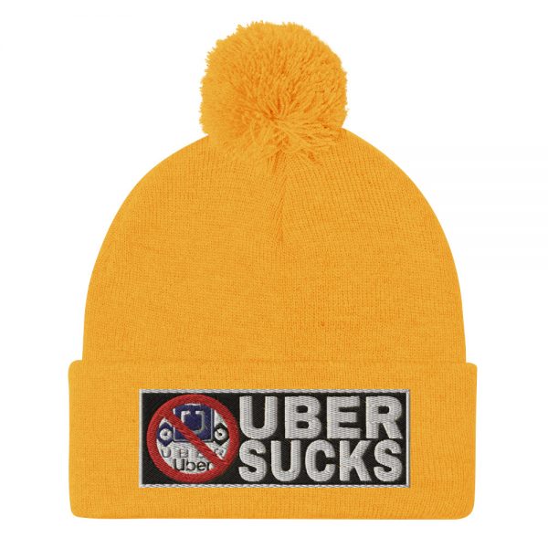 “UBER SUCKS” Embroidered Pom-Pom Beanie - Image 11