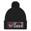 “SAY NO TO UBER – v2” Embroidered Pom-Pom Beanie - Image 2