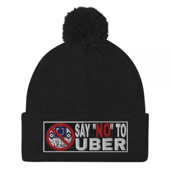“SAY NO TO UBER – v2” Embroidered Pom-Pom Beanie - Image 2