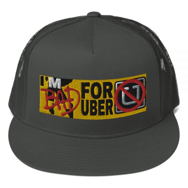 “I’M BAD FOR UBER” Embroidered Yupoong Trucker Cap - Image 3