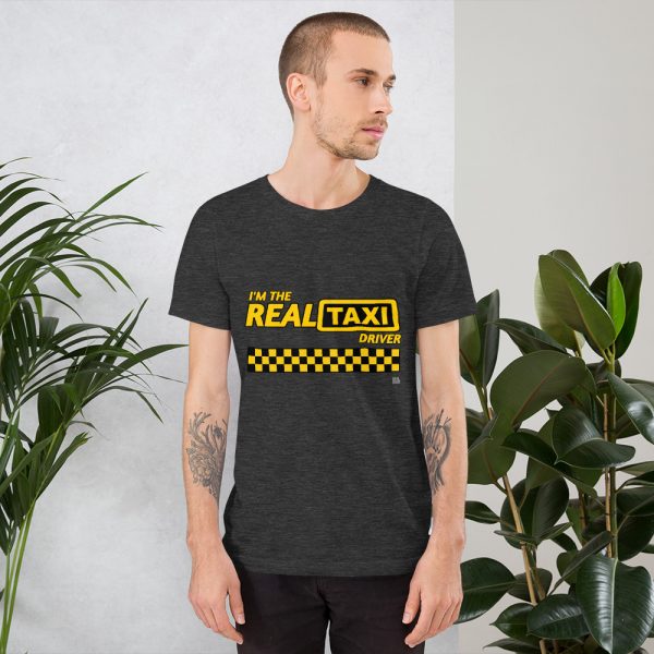 "I'M THE REAL TAXI DRIVER" Premium Dark Color T-Shirt - Image 5
