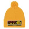 “FOLLOW THAT TAXI” Embroidered Pom-Pom Beanie - Image 11