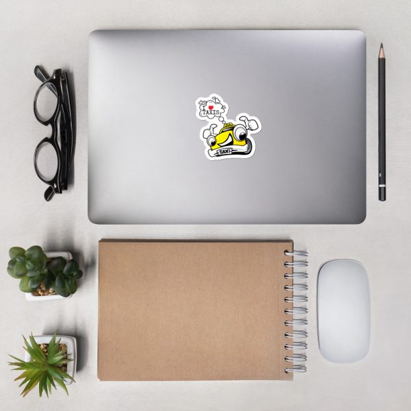 “I LOVE TAXIS” Premium Kiss Cut Emblem Stickers - Image 2