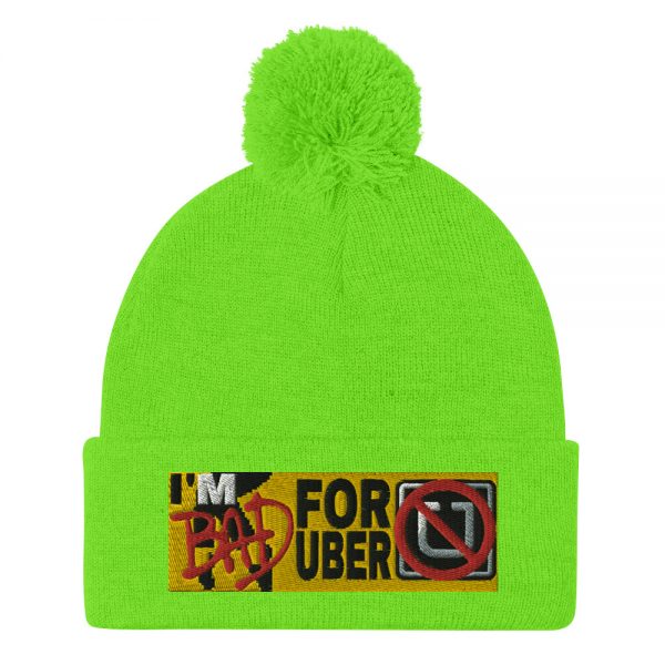 “I’M BAD FOR UBER” Embroidered Pom-Pom Beanie - Image 9