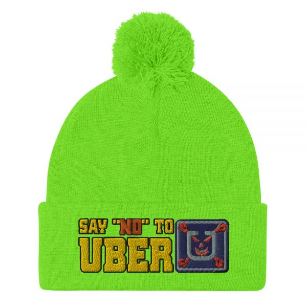 “SAY NO TO UBER – v1” Embroidered Pom-Pom Beanie - Image 9