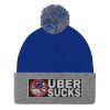“UBER SUCKS” Embroidered Pom-Pom Beanie - Image 8