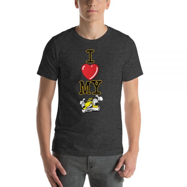 "I LOVE MY TAXI" Premium Dark Color T-Shirt - Image 6