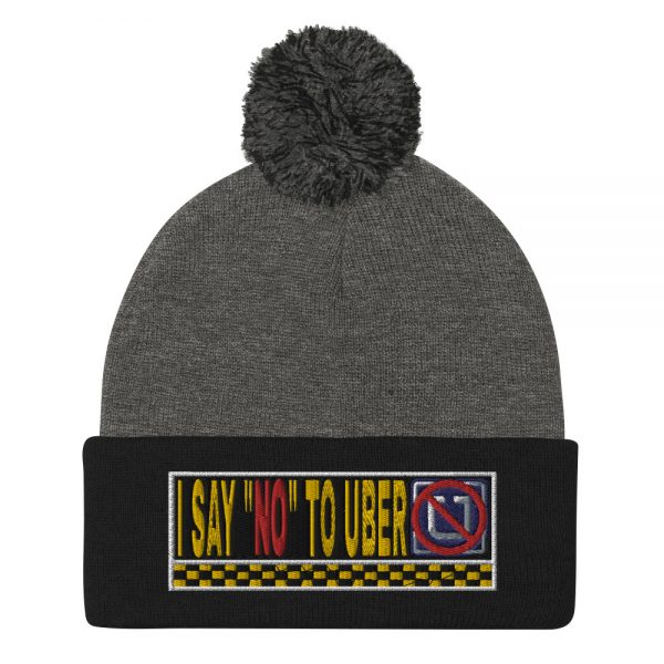 “I SAY NO TO UBER” Embroidered Pom-Pom Beanie - Image 4