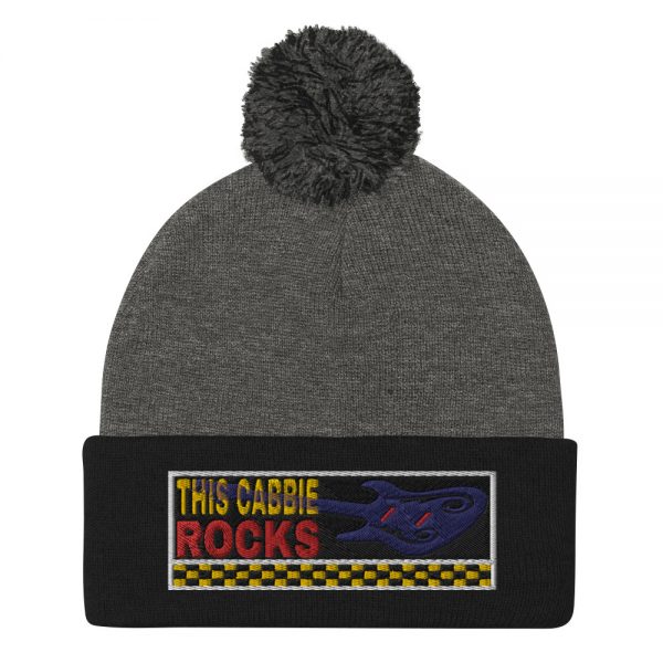 “THIS CABBIE ROCKS” Embroidered Pom-Pom Beanie - Image 4