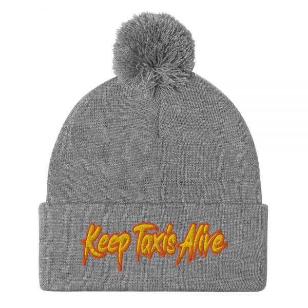 “KEEP TAXIS ALIVE – v2” Embroidered Pom-Pom Beanie - Image 7