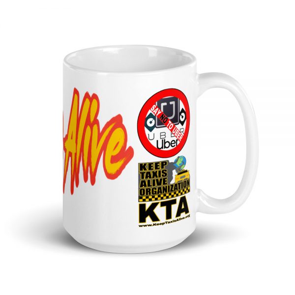 “KEEP TAXIS ALIVE – v2” Premium Glossy White Mug - Image 5